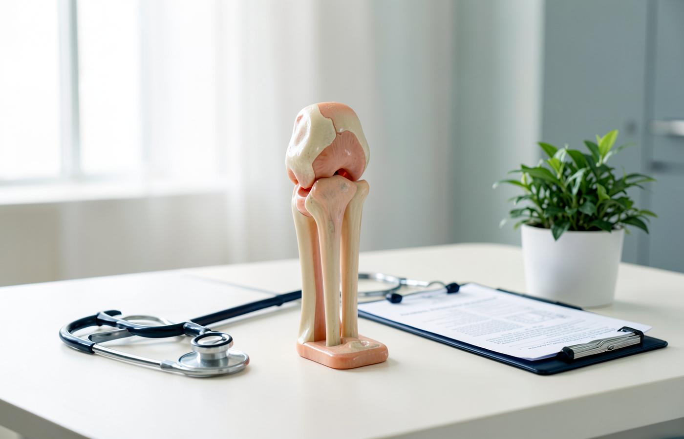 Orthopedic consultation setting with anatomical joint model for patient counseling