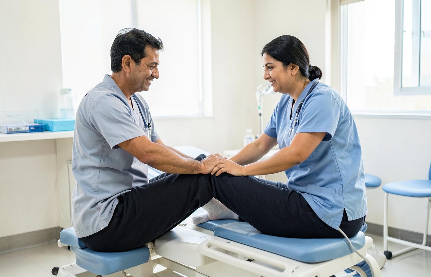 Post-operative guided physical rehabilitation and mobility exercises
